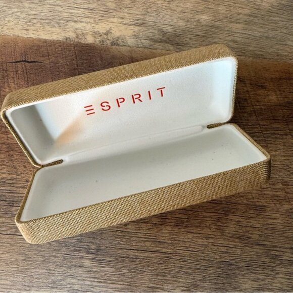 ESPRIT Vintage Tan Canvas Clamshell Hard Case Sunglasses Eyeglasses Travel - Picture 3 of 5